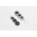 Earrings Silver 925 Sterling Dangle Women black onyx natural cabochon stone B703